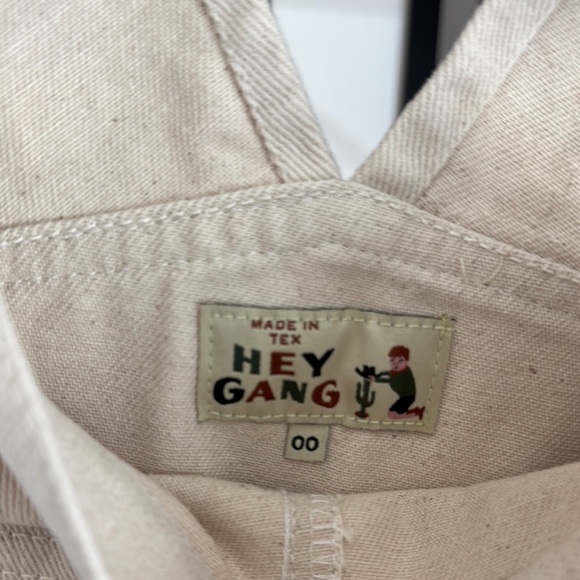 The Hey Gang Women's double knee Overalls in natural - Picture 4 of 12